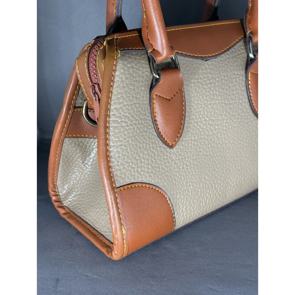 DOONEY & BOURKE Olive Tan Leather Signature Doctor Satchel Bag Made in USA